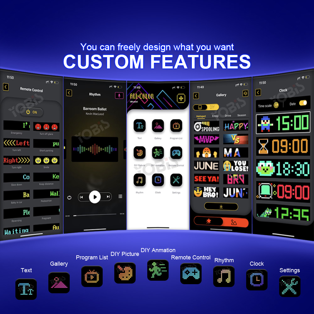 Car LED Soft Screen Multilingual APP Programmable DIY Scrolling ...