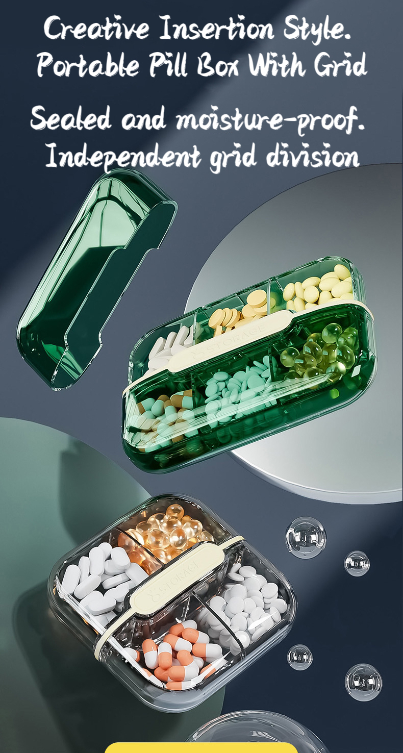 Transparent Visible Pill Box Creative Insertion Portable Three Meals A ...