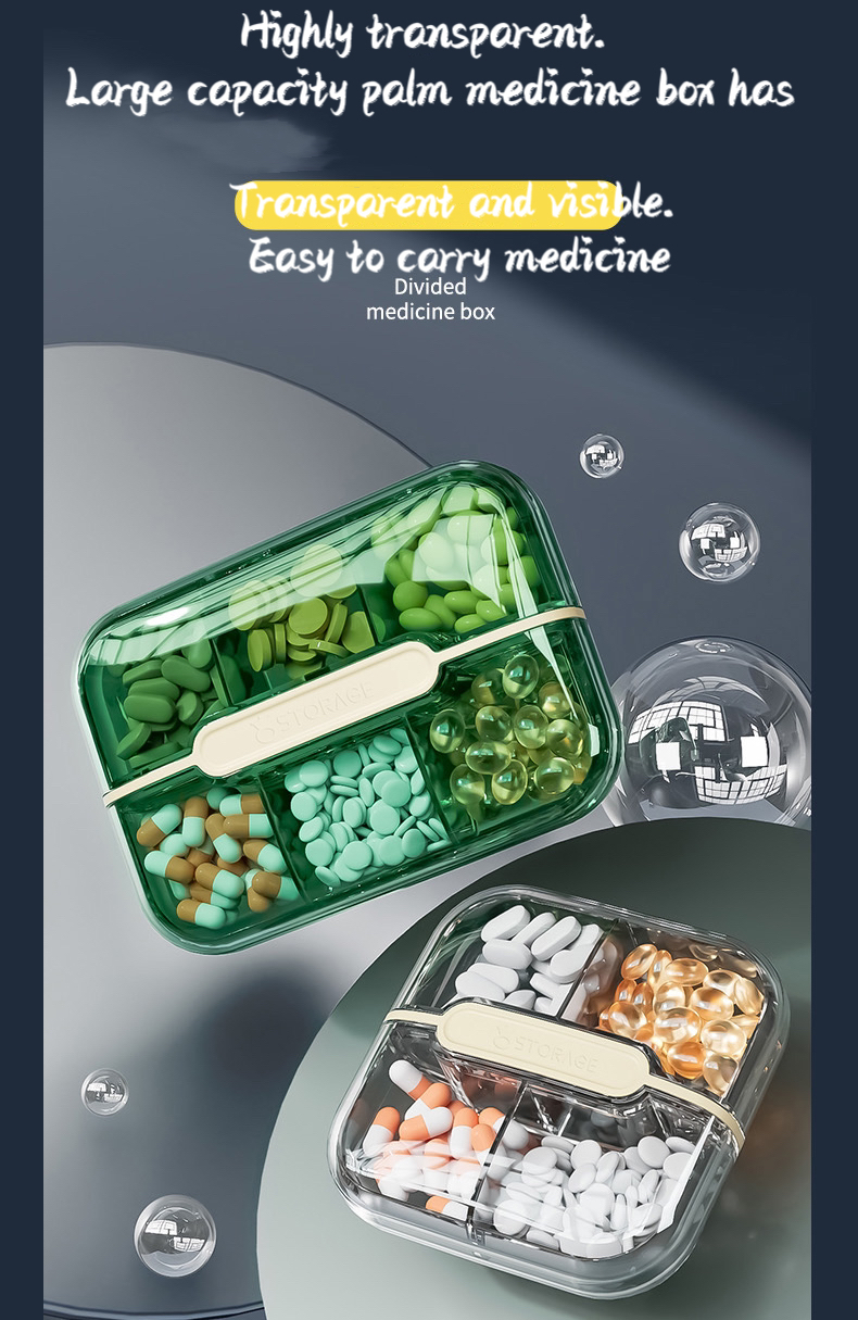Transparent Visible Pill Box Creative Insertion Portable Three Meals A ...