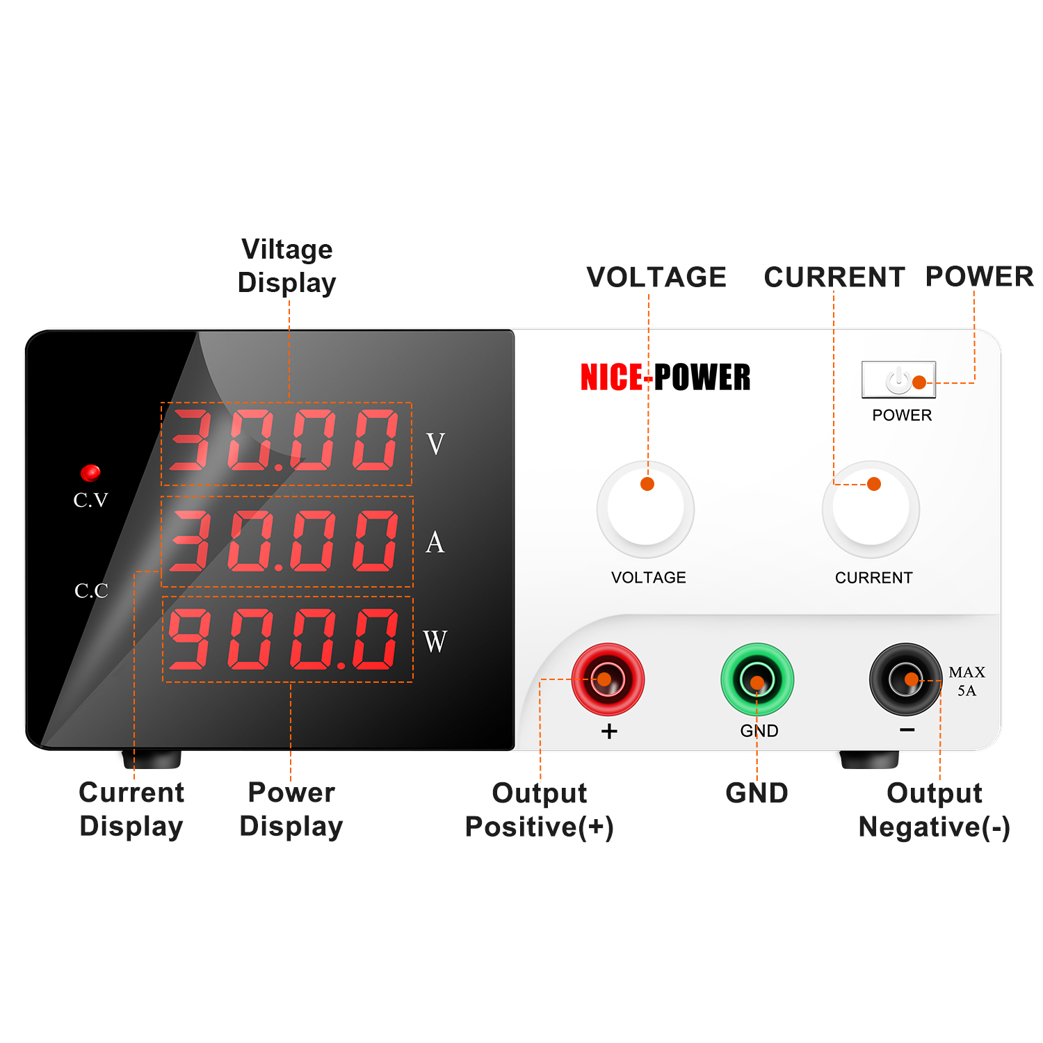 30V 20A 30V 30A 60V 10A DC Power Supply Adjustable Bench Source Voltage ...