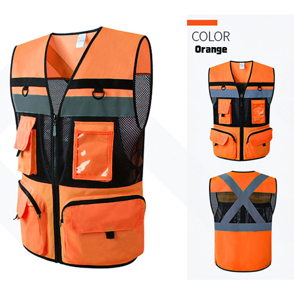 [LIXADA MALL] Safety Vest for Men Women with Pockets High Visibility ...