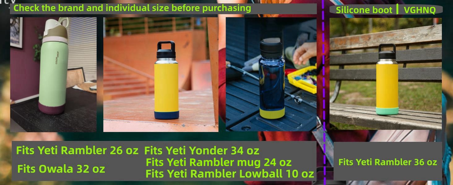 Coldest Limitless Tumbler Boots (5-Pack) - Protective Silicone Boot Sleeves For 36oz & 46oz Water Bottle - Anti-Slip Bottom, Avoid Scratches, Dishwasher Safe - Fits Most Cup Holders - Moonlit Glowie, Sports