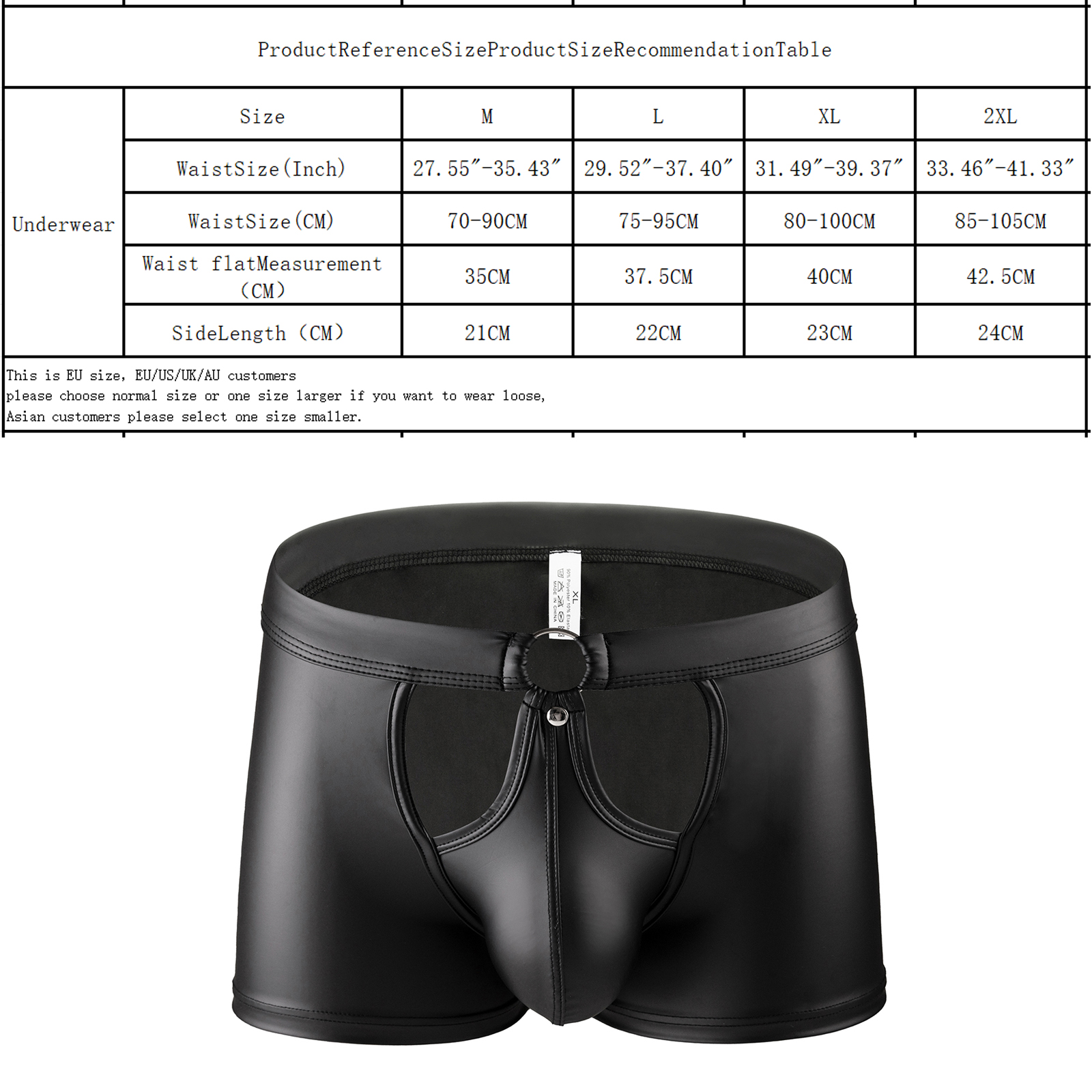 Men Underpants Sexy Metal Ring Button Hollow Open Crotch Boxers Shorts ...