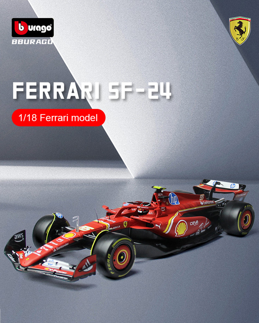 Bburago 2024 Ferrari F1 SF24 #16 Charles Leclerc – Modellino 1:43 Edizione Limitata