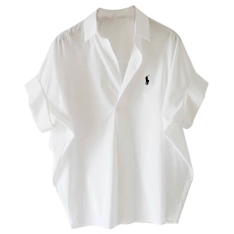 Women's V-Neck Batwing Sleeve Top – Loose Fit Short Sleeve Tee For Summer 2025 - View #11