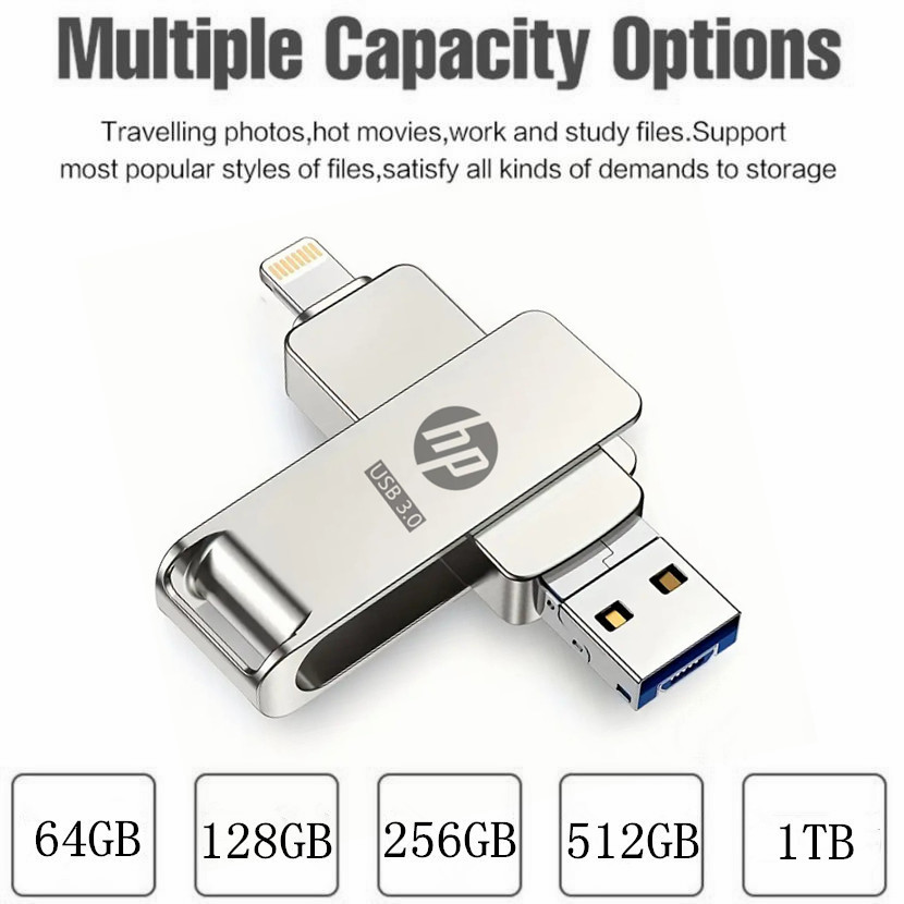HP Pendrive 3 in 1 High Speed Rotating Usb Flash Drive 1TB iXpand Drive ...