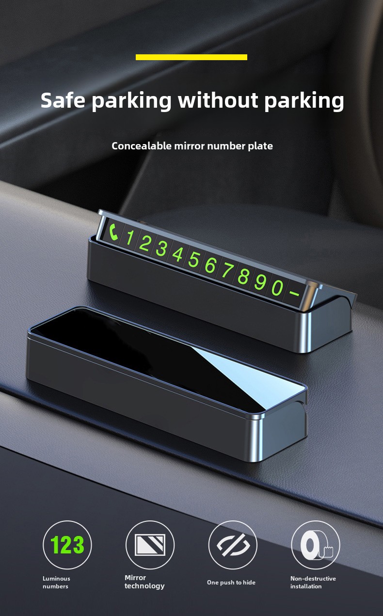 Car Temporary Parking Number Plate Tanda telefon tempat letak cermin ...