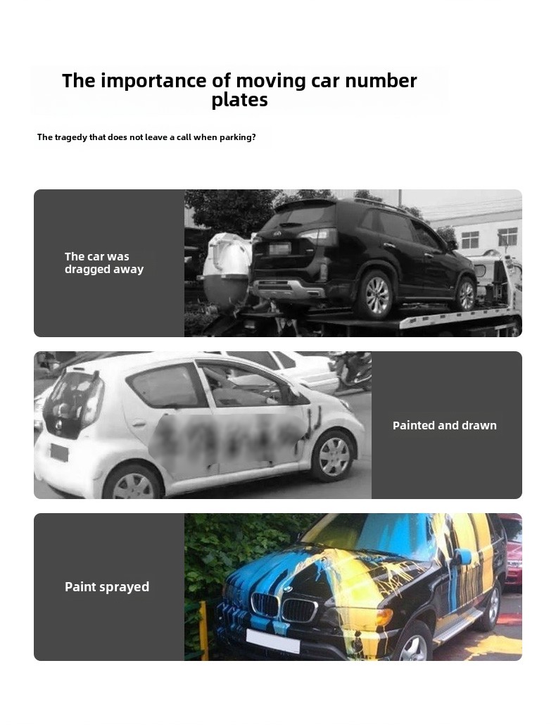 Car Temporary Parking Number Plate Tanda telefon tempat letak cermin ...