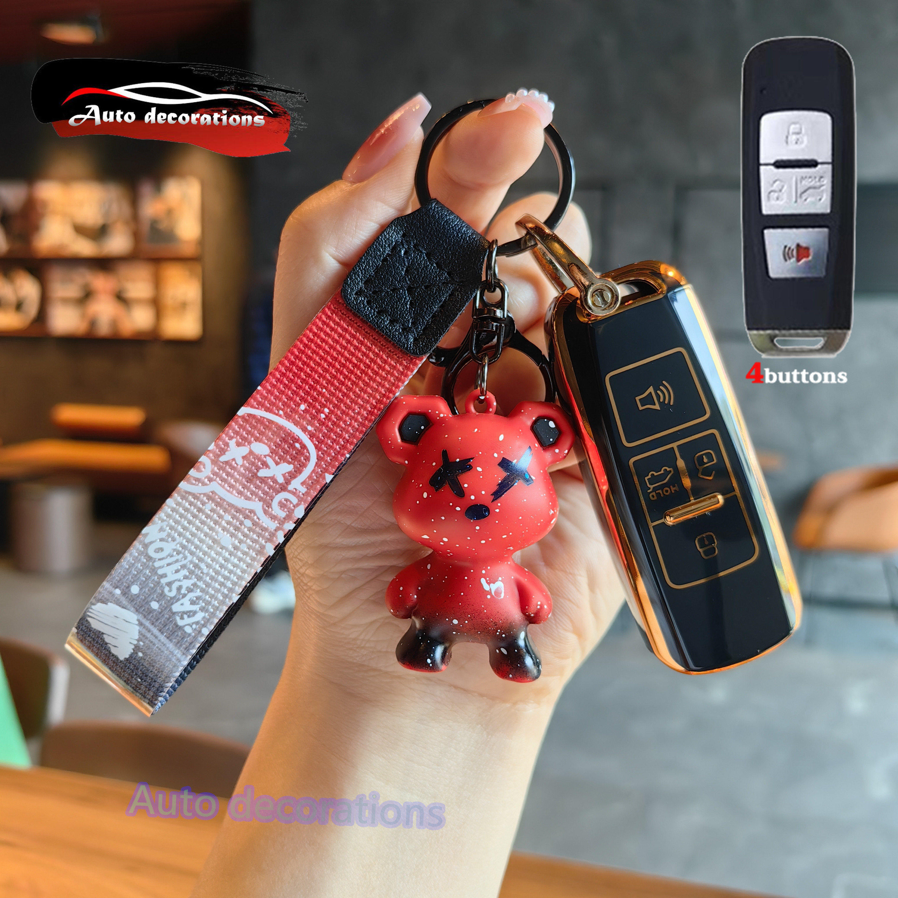 Proton Saga Iriz Persona car key case Proton bear keychain 4buttons key ...