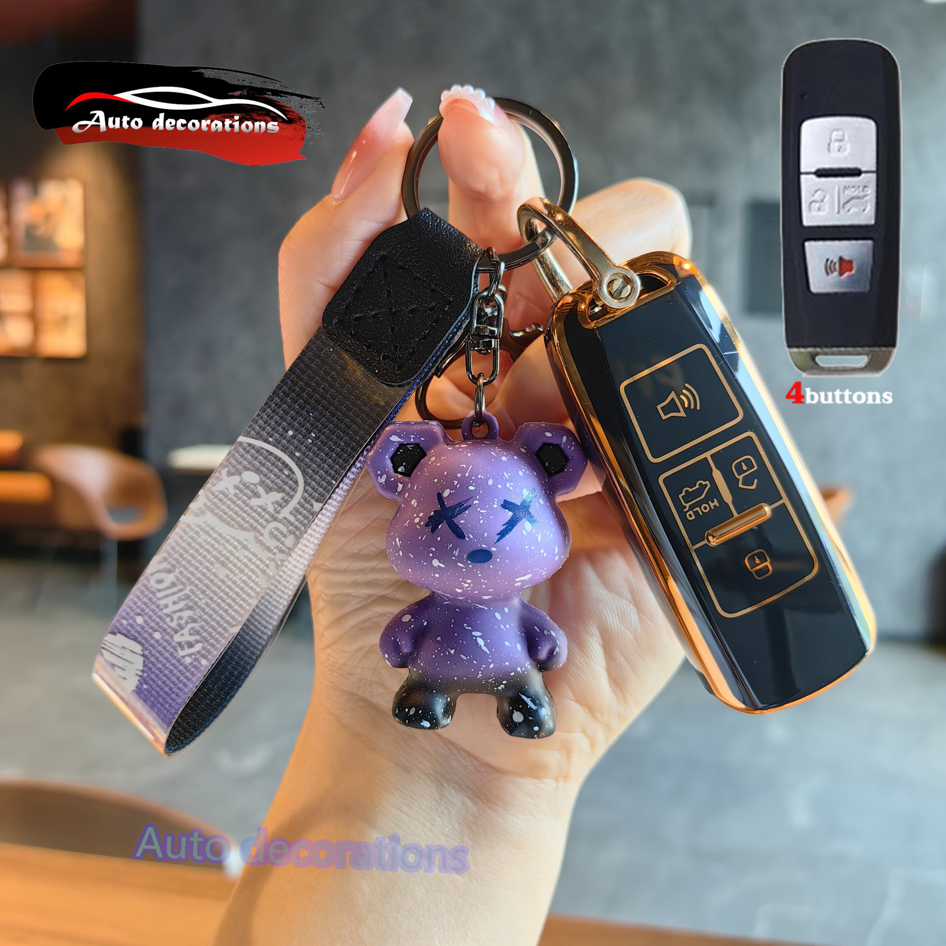 Proton Saga Iriz Persona car key case Proton bear keychain 4buttons key ...