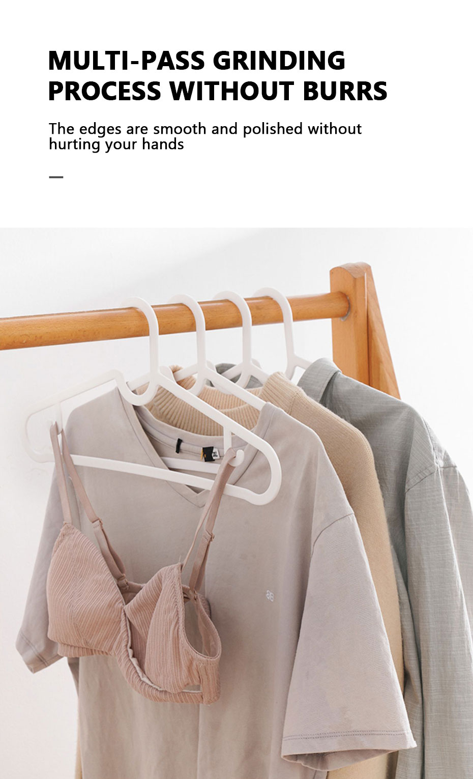 50Pcs Estin Clothes Hanger Household Clothes Drying Rack Anti-slip Ikea ...