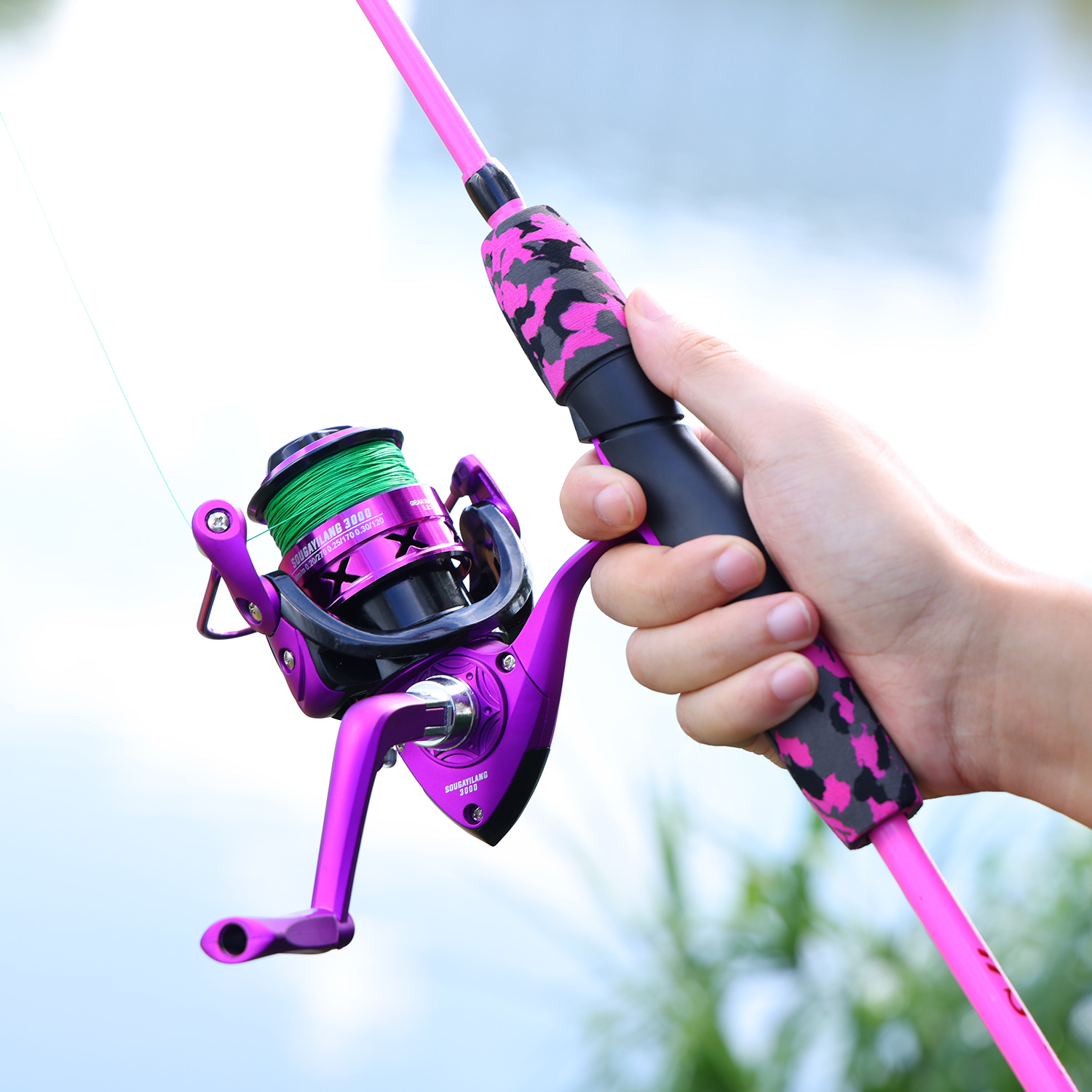 Sougayilang Spinning Fishing Rod Set 1.8M 5-10LB Joran Pancing 5.2:1 ...
