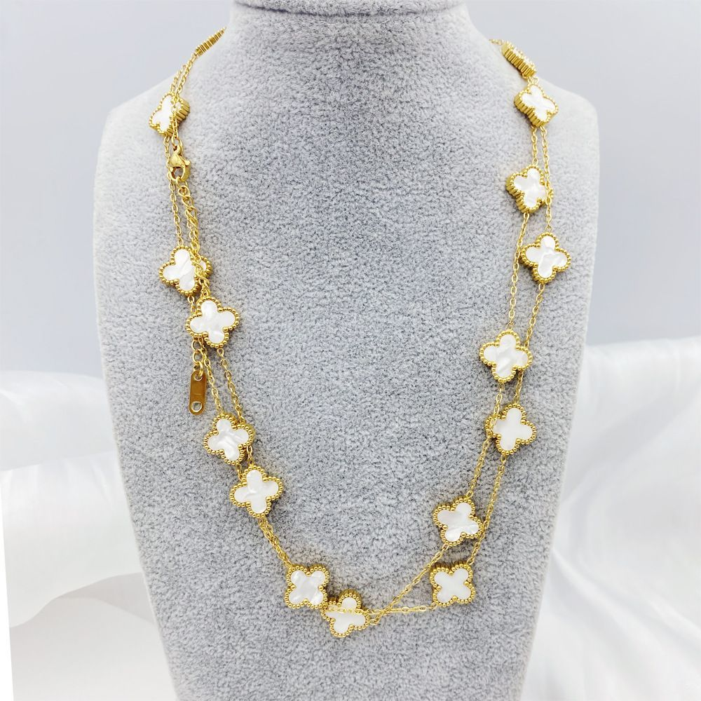 2024 New Style 20 Flower Lucky Clover Necklace Niche Light Luxury ...
