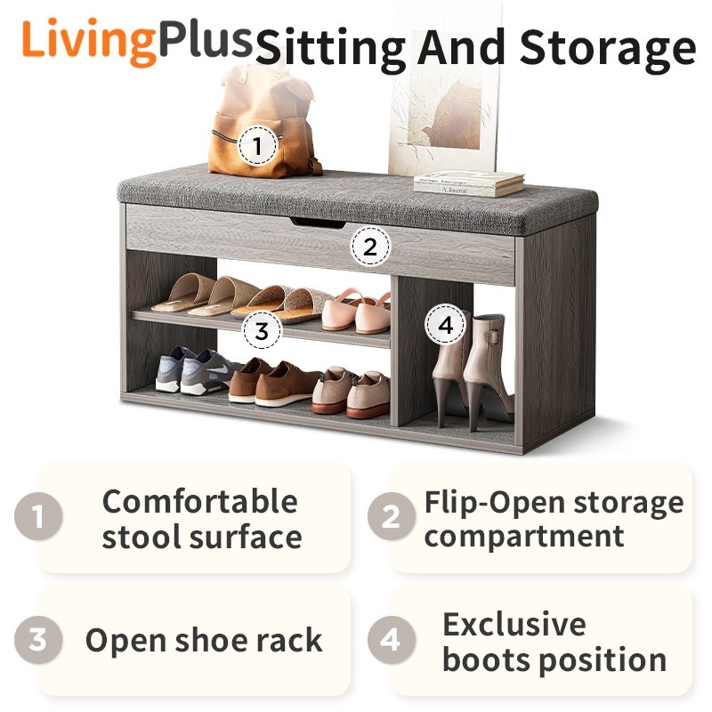 Shoe Cabinet with Cushion Shoe Changing Stool Shoe Rack with Seat Shoe ...