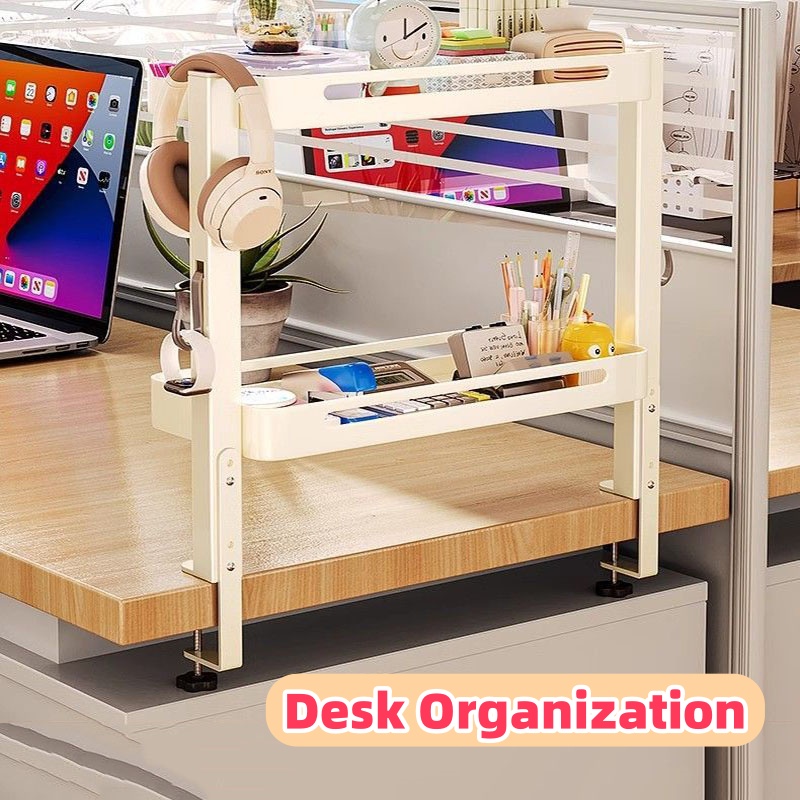 2 Tier Desktop Storage Rack Office Storage Display Rack Desk Bookshelf ...