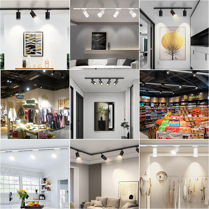 Led Track Light Set Replacable Bulb Spotlight Seiling Lamp Rail Lampu ...