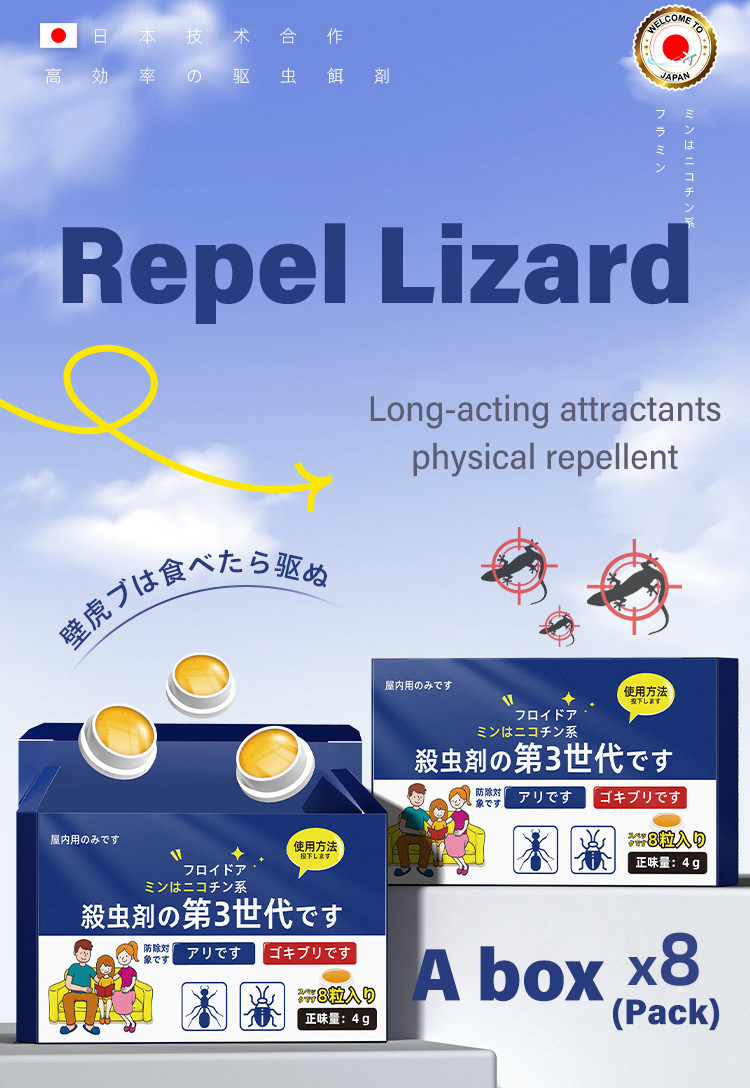 The gecko died overnight lizard killer bait cicak killer 8pcs/box Can ...