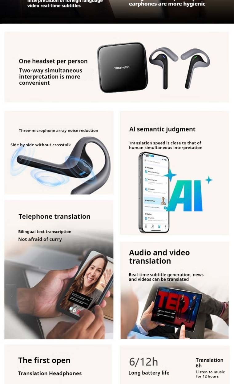 Timekettle W4 Pro simultaneous translation headset simultaneous ...