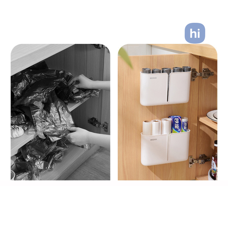 HI HOMES Kitchen Garbage Bag Storage Box Plastic Bag Storage Box Open ...