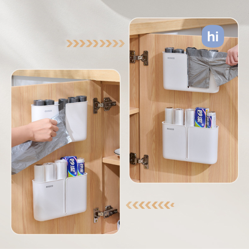 HI HOMES Kitchen Garbage Bag Storage Box Plastic Bag Storage Box Open ...