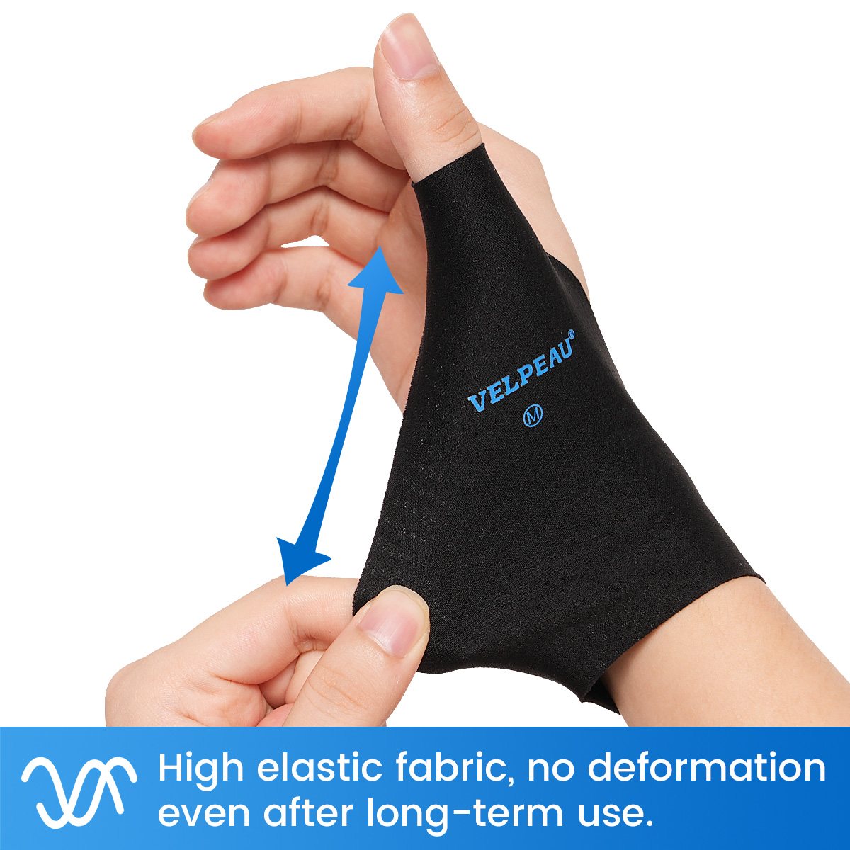 VELPEAU Elastic Thumb Wrist Support Brace (Pack of 2), Waterproof ...