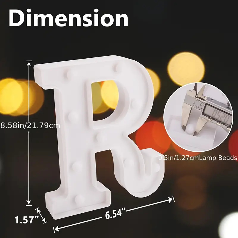 22CM Alphabet Letter LED Lights Luminous Number Lamp Decor Battery ...