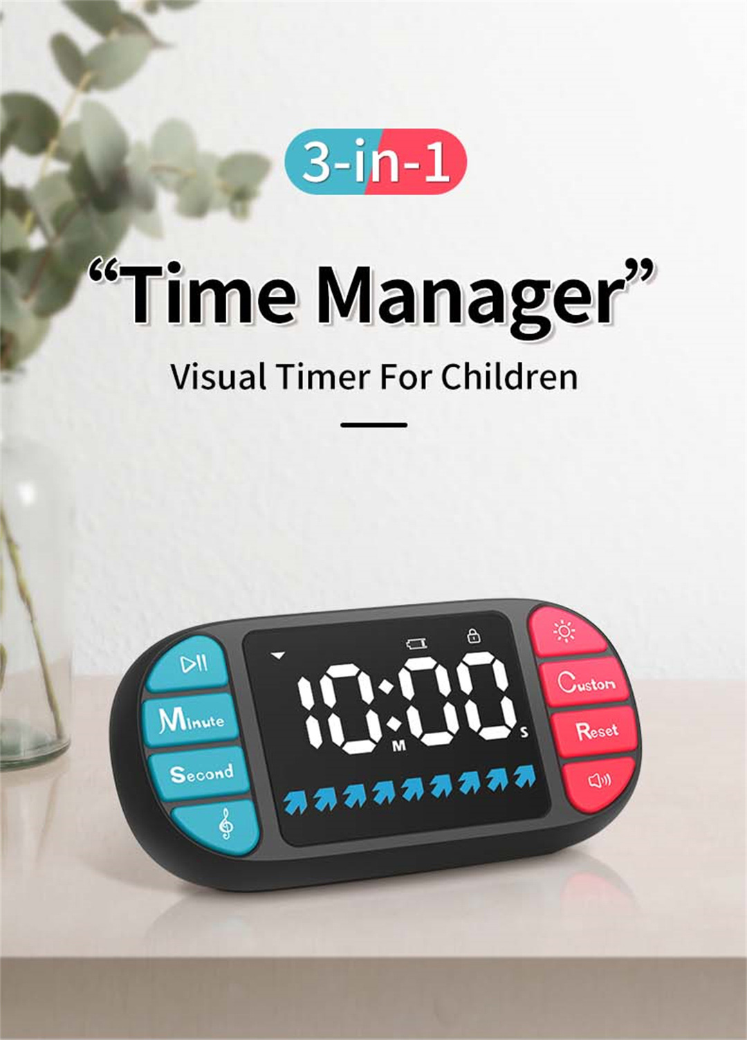 3Life Time Manager Visual Timer With LED Large Screen 4 Sets Of ...
