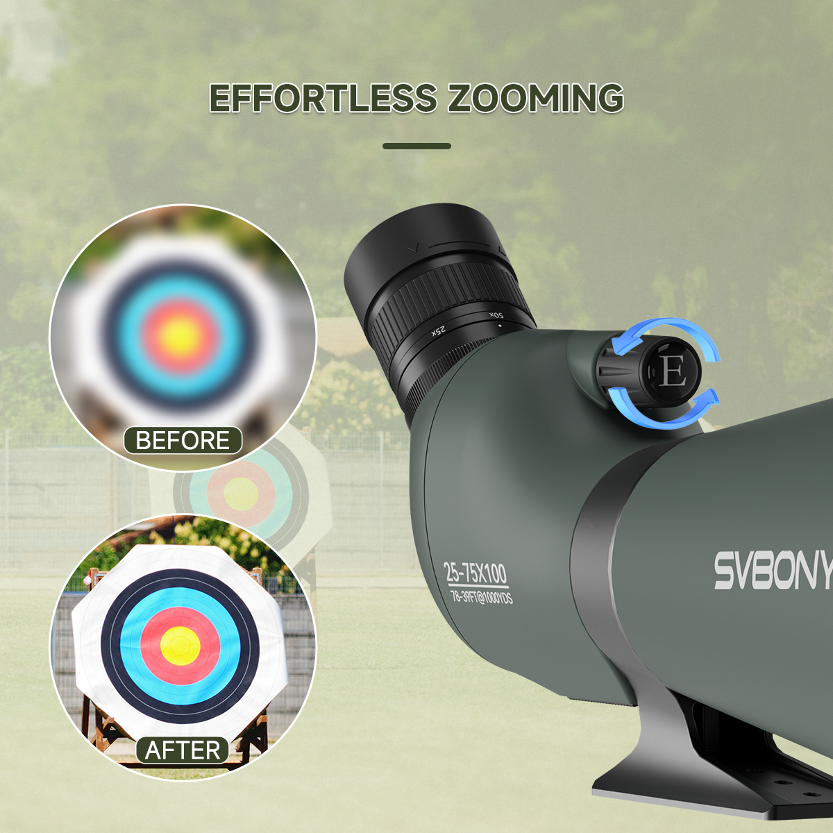 SVBONY FMC Adjustable Eye Mask Large Aperture Spotting Scopes SV28A For ...