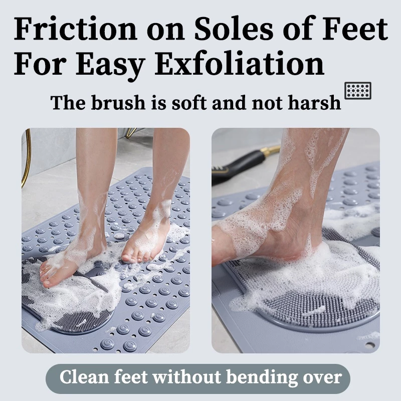 Non-slip Bathroom Mat Safety Shower Bath Mat Plastic Massage Pad Bathroom Carpet Floor