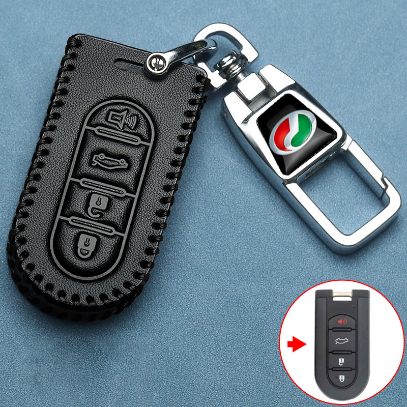 Genuine Leather Car Remote Key Case Compatible With Perodua Bezza/MYVI ...