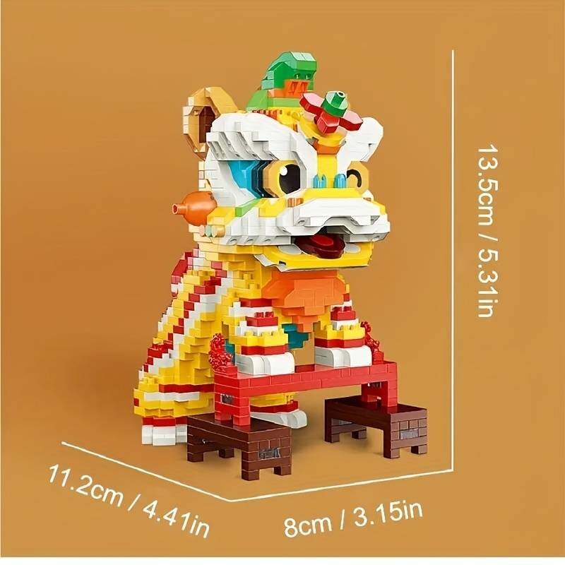 Lucky Fortune Cute Lion Dance building blocks Classic China Traditional ...