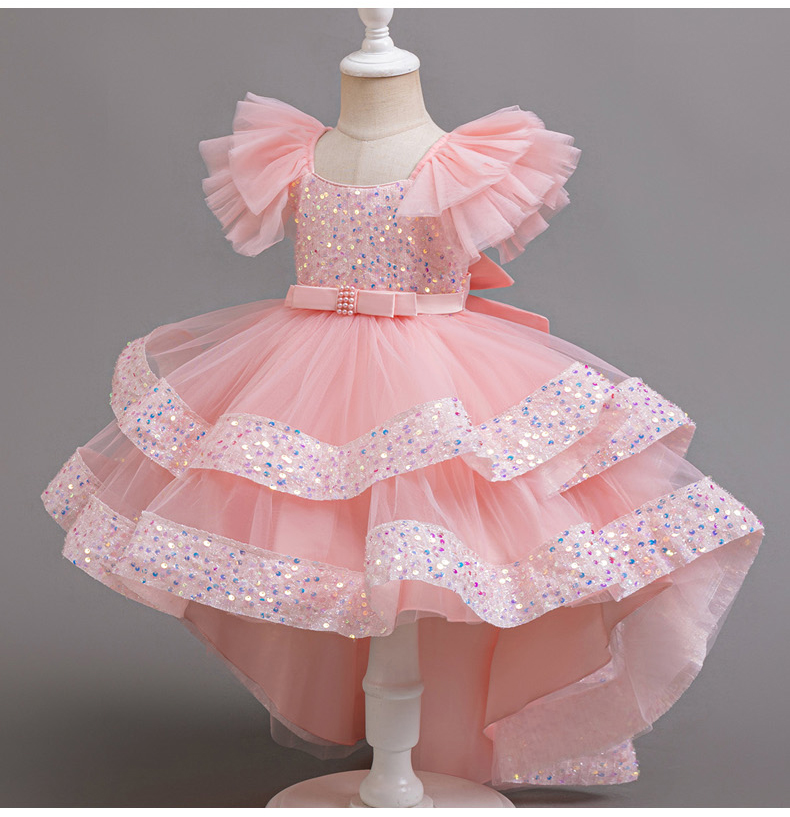 Girls Pink Princess Party Gown Age 5-10 GCHK012