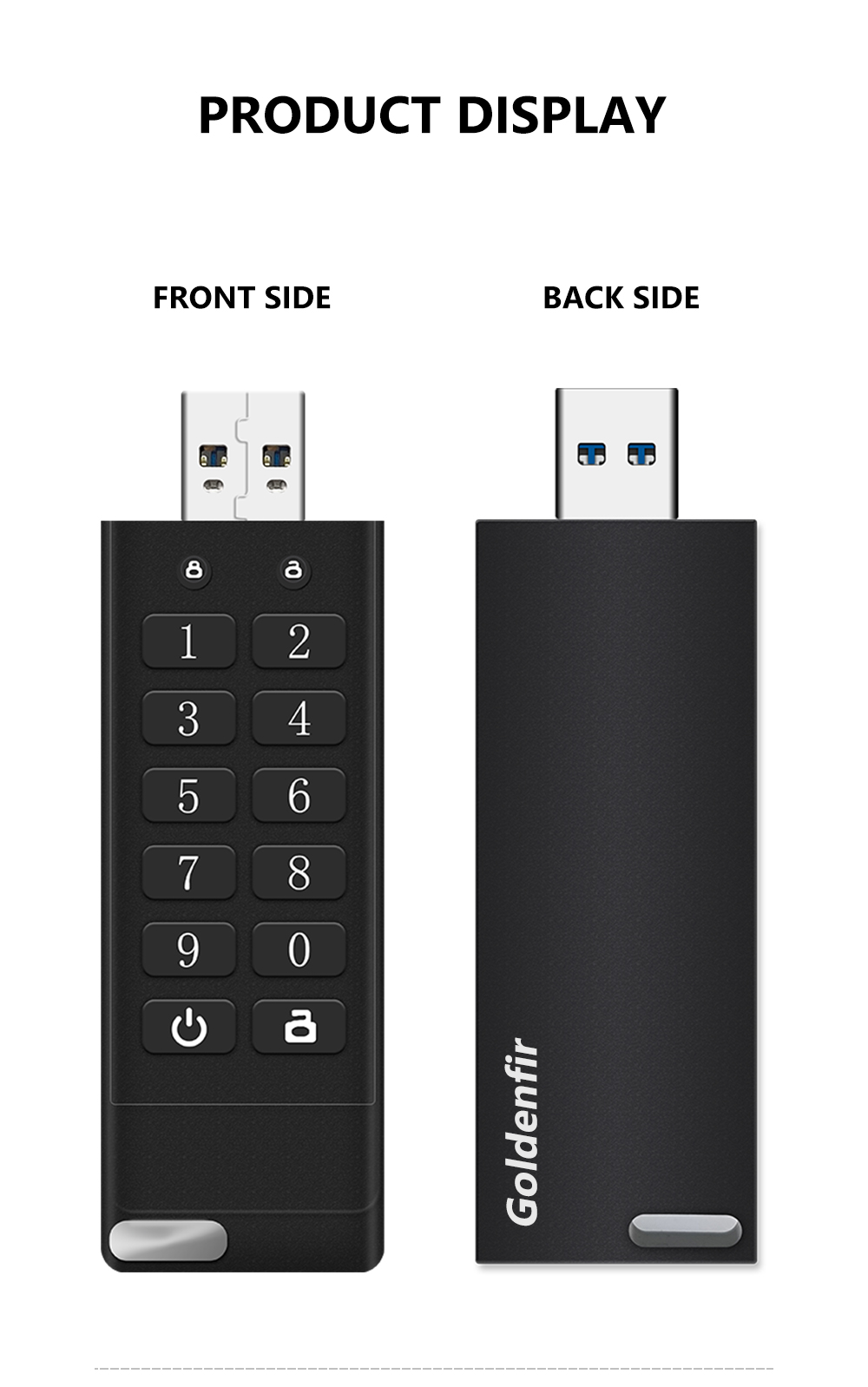 Secure USB drive, encrypted USB 32GB 128GB flash drive hardware ...
