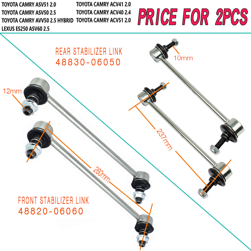 (2pcs)TOYOTA CAMRY ACV40/41 ASV50/51 AVV50 ASV60 FRONT (STABILIZER LINK ...