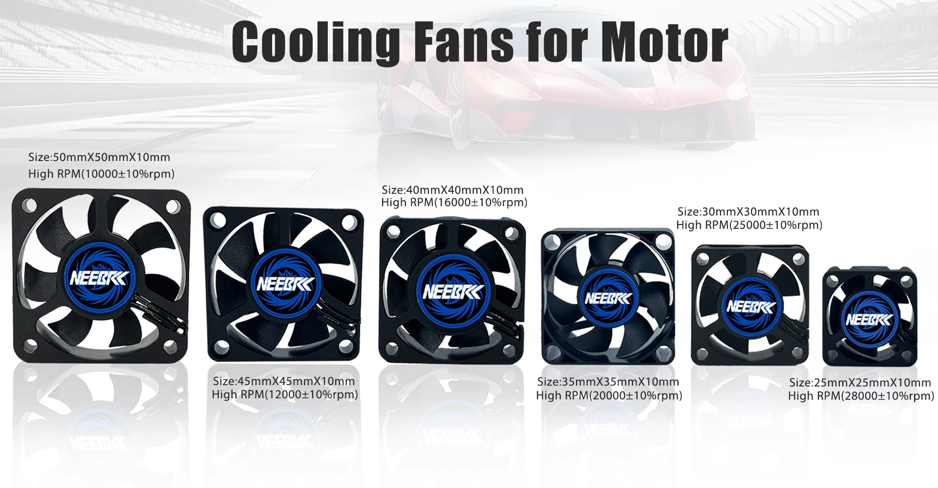 NEEBRC RC Cooling Fans 25/30/35/40/45/50mm 5V-12V DC Heatsink 10000 ...