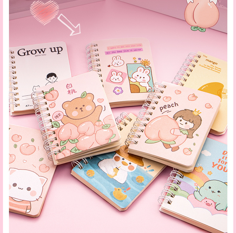 《1PC 160 PAGE 》Cute Cartoon Mini Notebook Portable Memo Note Book ...
