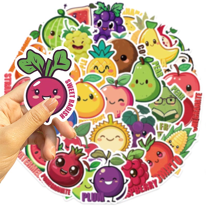 50pcs Cute Cartoon Fruits Graffiti Stickers Notebook Luggage Guitar ...