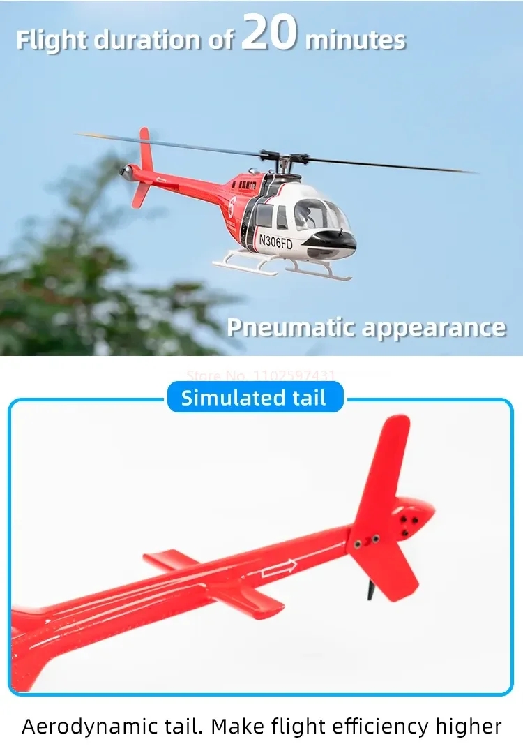 Saldi FLY WING Bell 206 V3 470 CLASS Elicottero RC Sistema Di - Foto 9