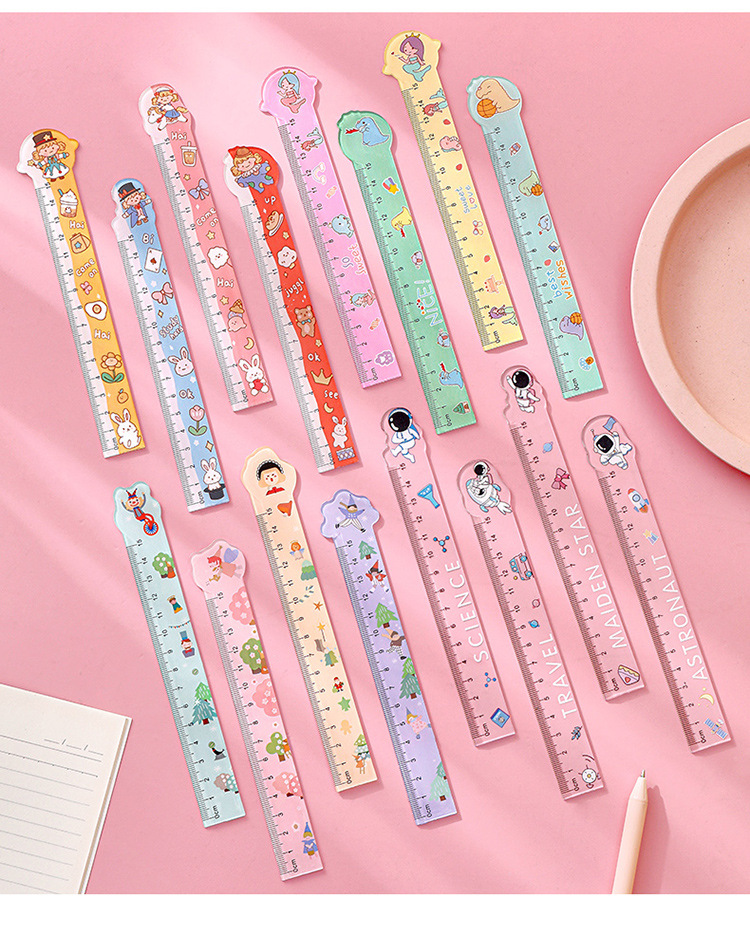 15cm Cartoon Shaped Ruler Student ins Girl Heart Scale Ruler Learning ...