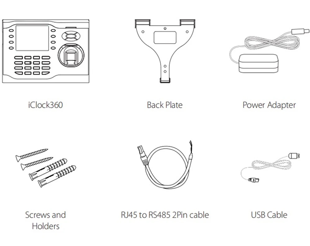 USB TCP/IP Iclock360 RFID Card Biometric Fingerprint Recognition Time ...