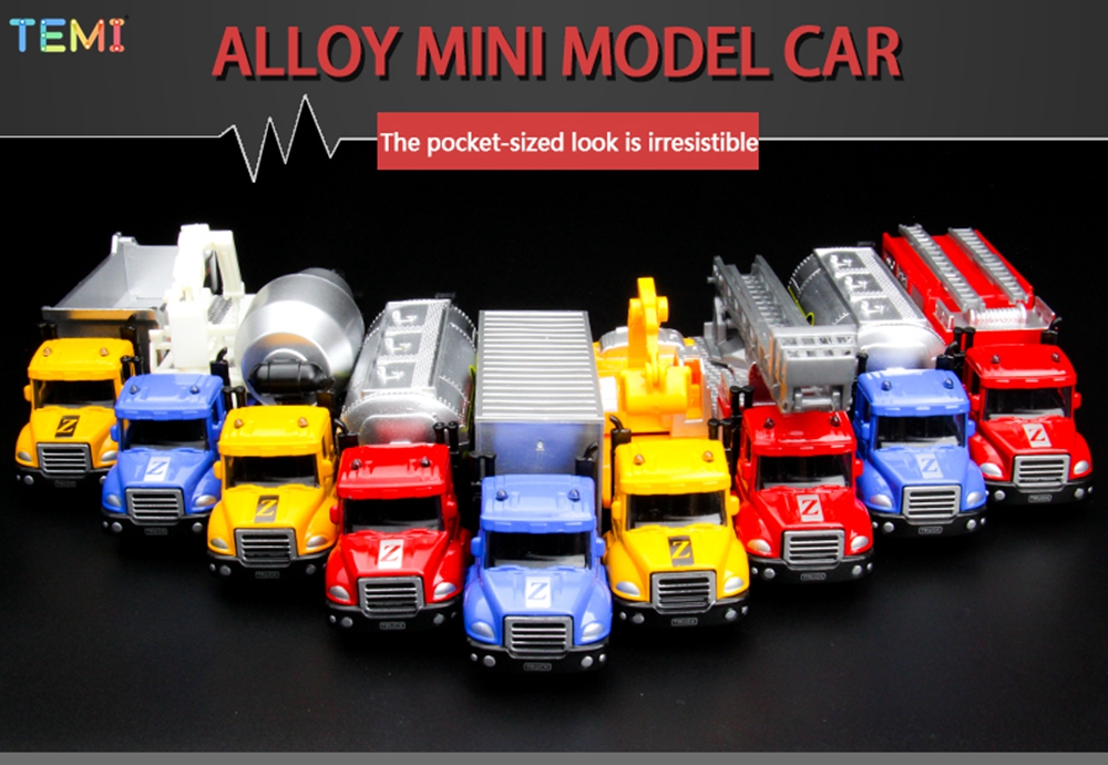 TEMI Mini Alloy Fire Engineering Vehicle Toys Model Fun Toy Simulation ...