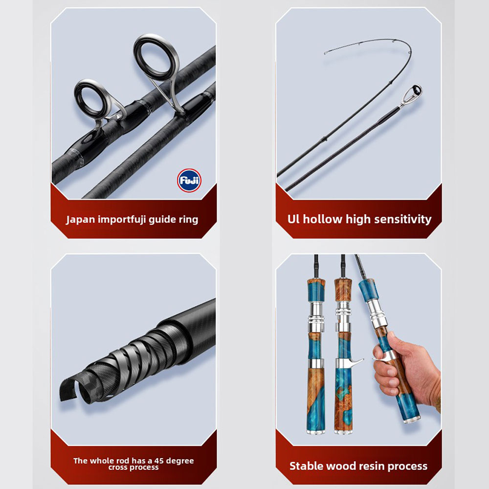 FUJI Guide Solid Wooden Handle UL Fishing Rod 1.55M/1.65M Flexible ...