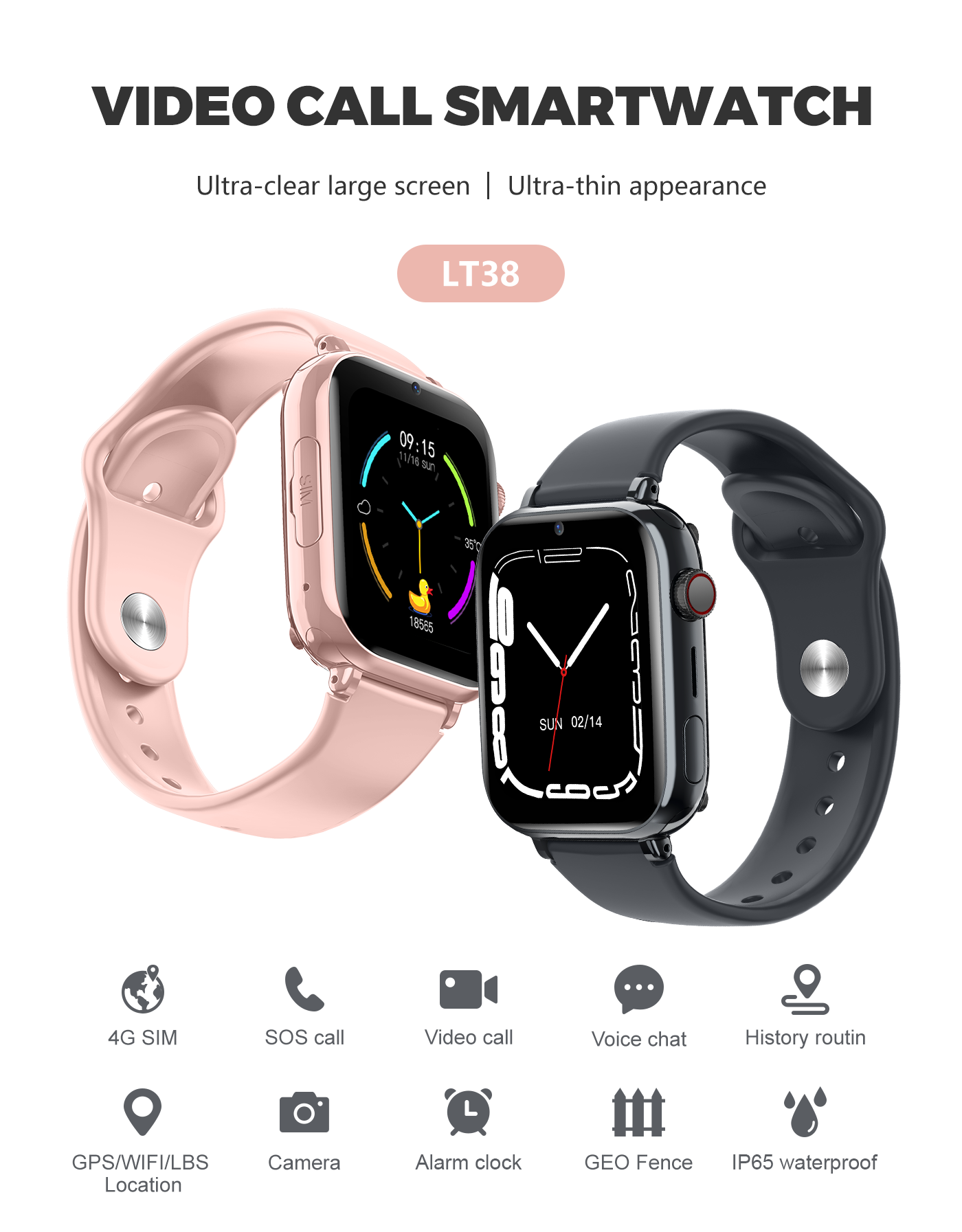 New 2026 Kids 4G Smart Watch SOS GPS Positioning LBS Video Call Smart ...