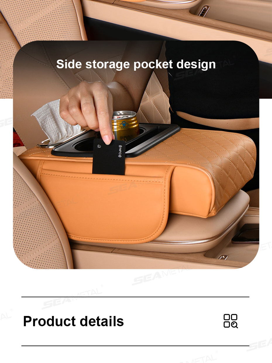 SEAMETAL Car Arm Rest Multi-function Car Armrest Console Box Car Tissue ...
