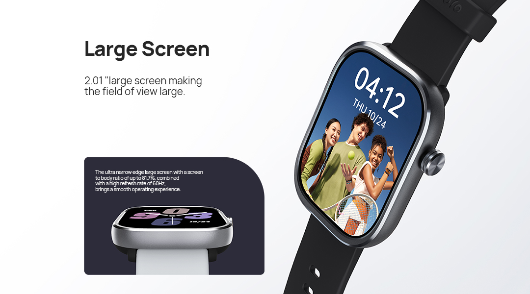 Mibro C4 Jam Pintar / Smartwatch Rasmi 2.01'' Skrin Besar, Panggilan ...