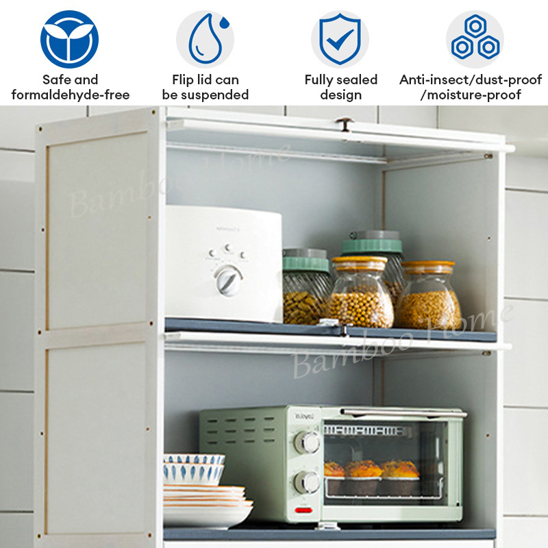 Bamboo Kitchen Cabinet Rak Dapur 2/3/4/5 Layers Storage Cabinet Rak ...