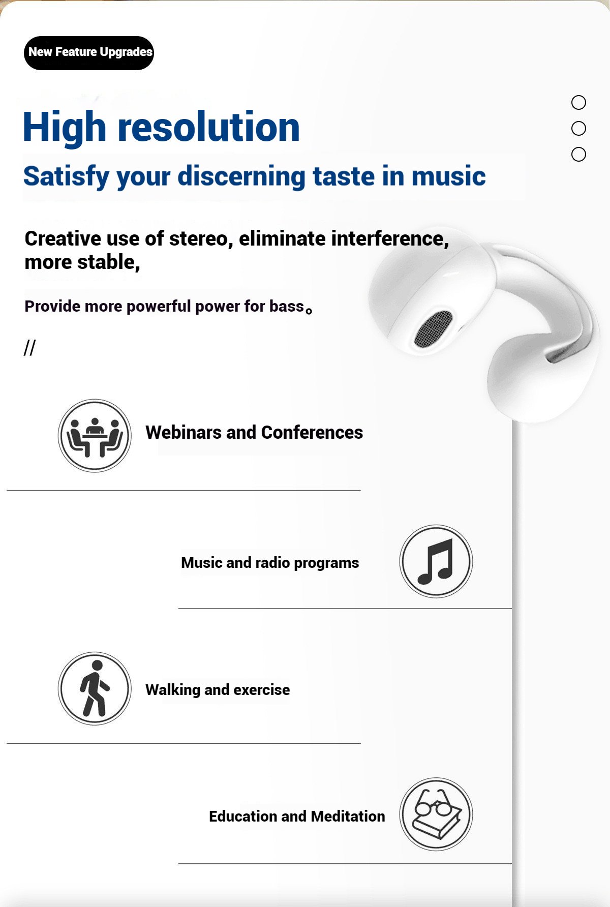 Newmsnr New Non-in-ear Wired Earphone Not Leak Sound Painless Headphone ...