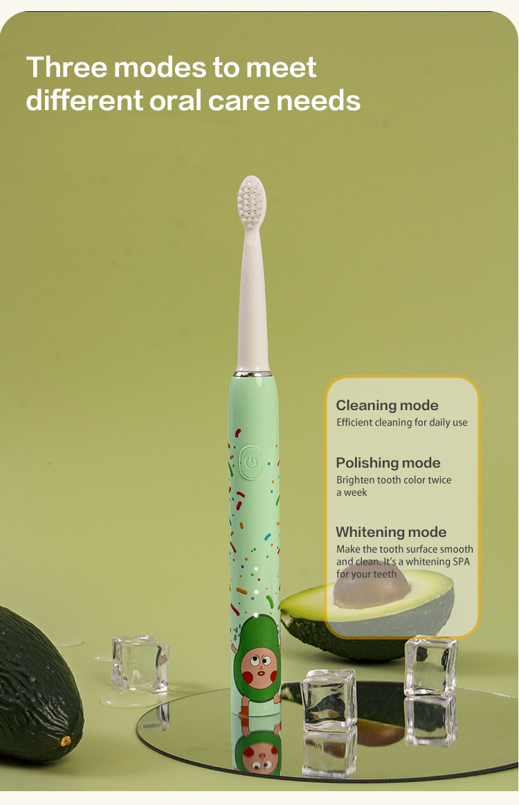 Children's Electric Toothbrush Cute Waterproof Vibration Multi Stop ...