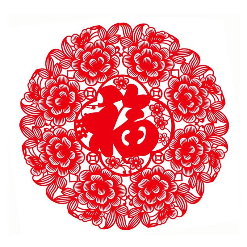 【现货】New Year large fortune character window print wall stickers 2025年新年 ...