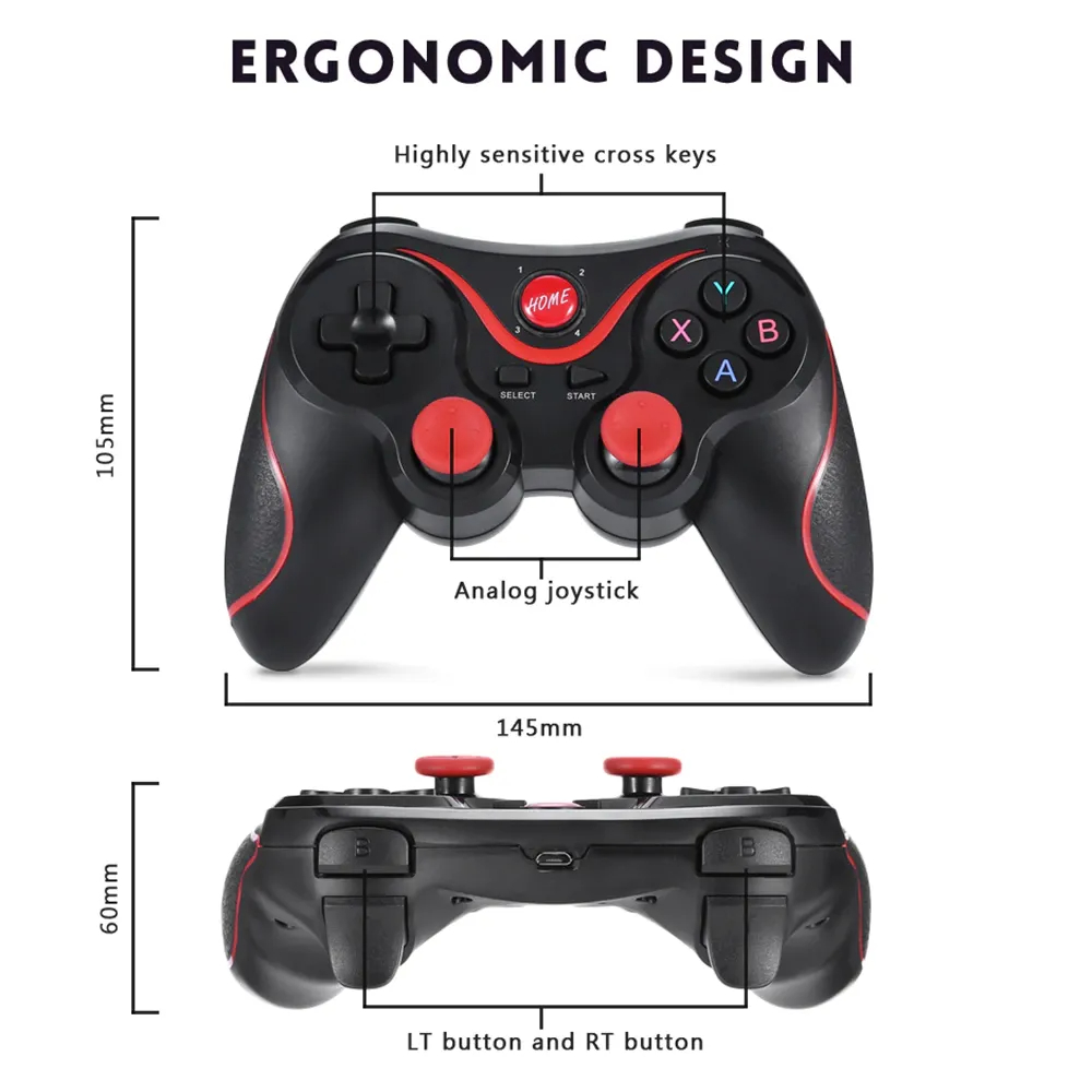 X3 Wireless Gamepad Controller for PC iOS TV Joystick Joypad Controller ...
